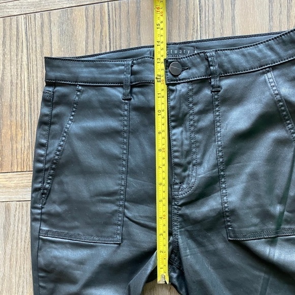 Sanctuary Hayden Tapered Faux Leather Liquid Look Black Stretch Pant Size 31 - Picture 6 of 11